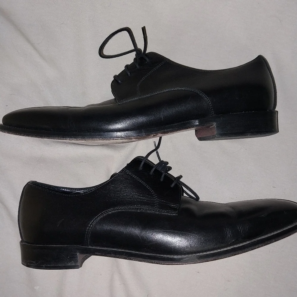 Broletto Black Men's Leather Oxford Shoes Size 11